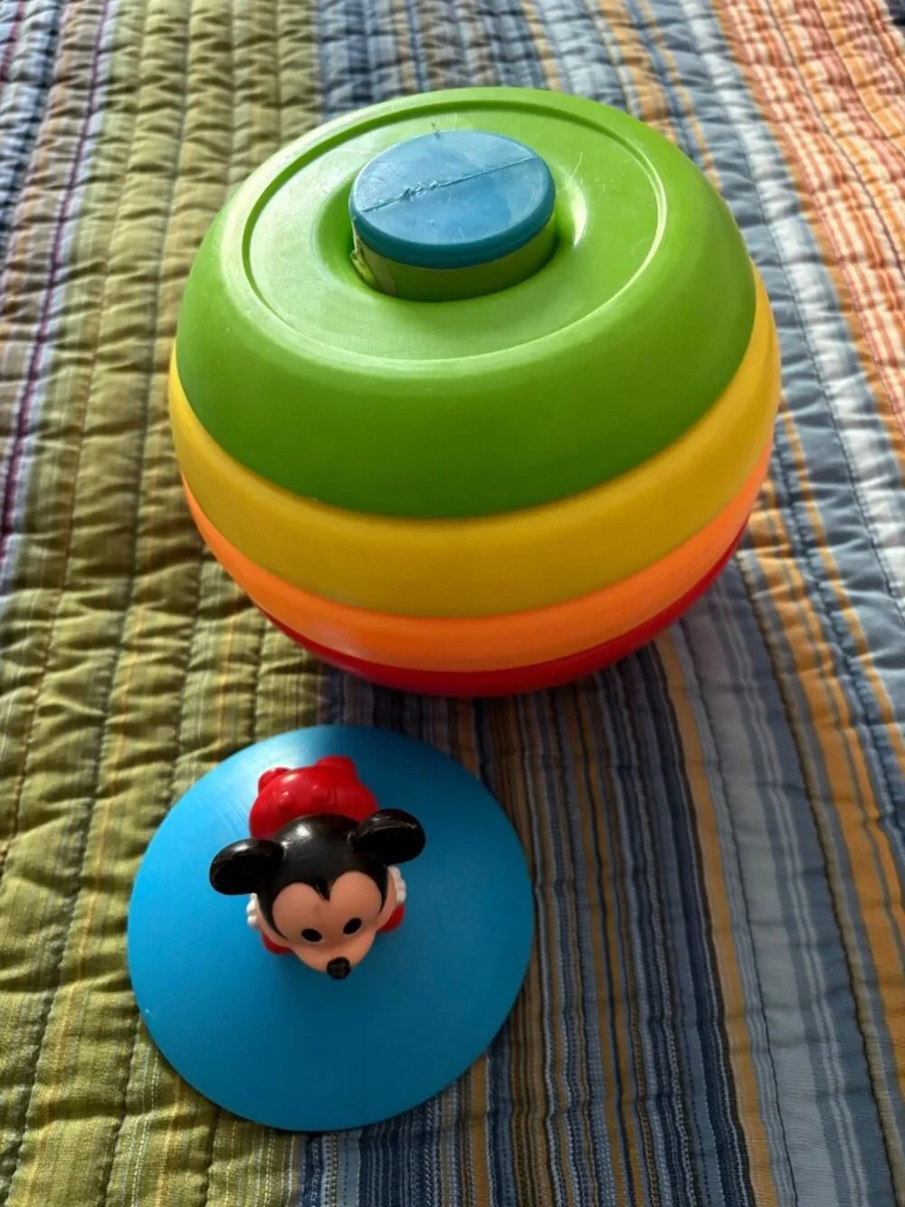 Vintage 1988 Disney Mickey Mouse Stack-A-Ball Roly Poly Toy Mattel